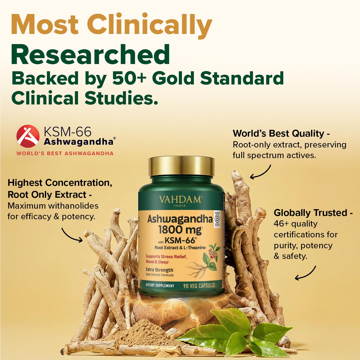 VAHDAM Ashwagandha Capsules 1800mg lifestyle scene
