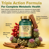 VAHDAM Berberine Supplement capsule bottle side view