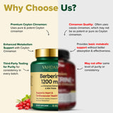 VAHDAM Berberine Supplement capsules on a wooden table
