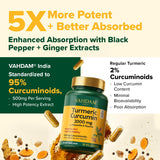 VAHDAM Turmeric Supplement packaging side view
