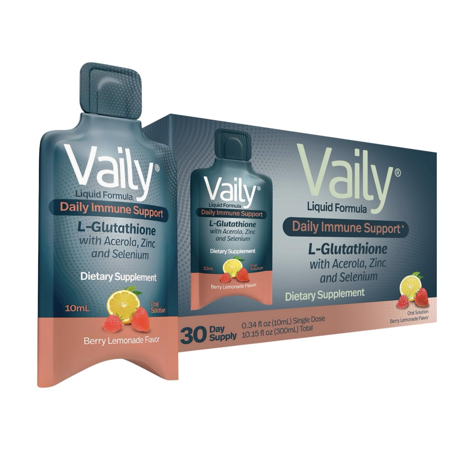 Vaily Liquid Glutathione Supplement front view in packaging