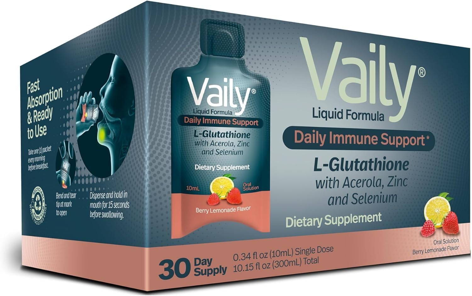 Vaily Liquid Glutathione Supplement packaging front view