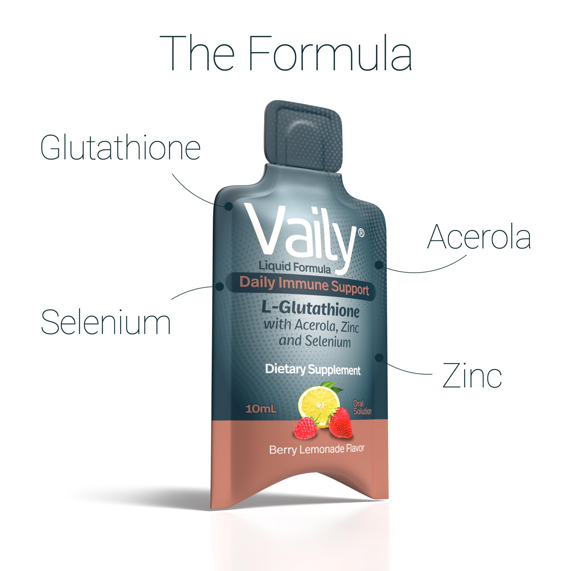 Vaily Liquid Glutathione Supplement vials displayed