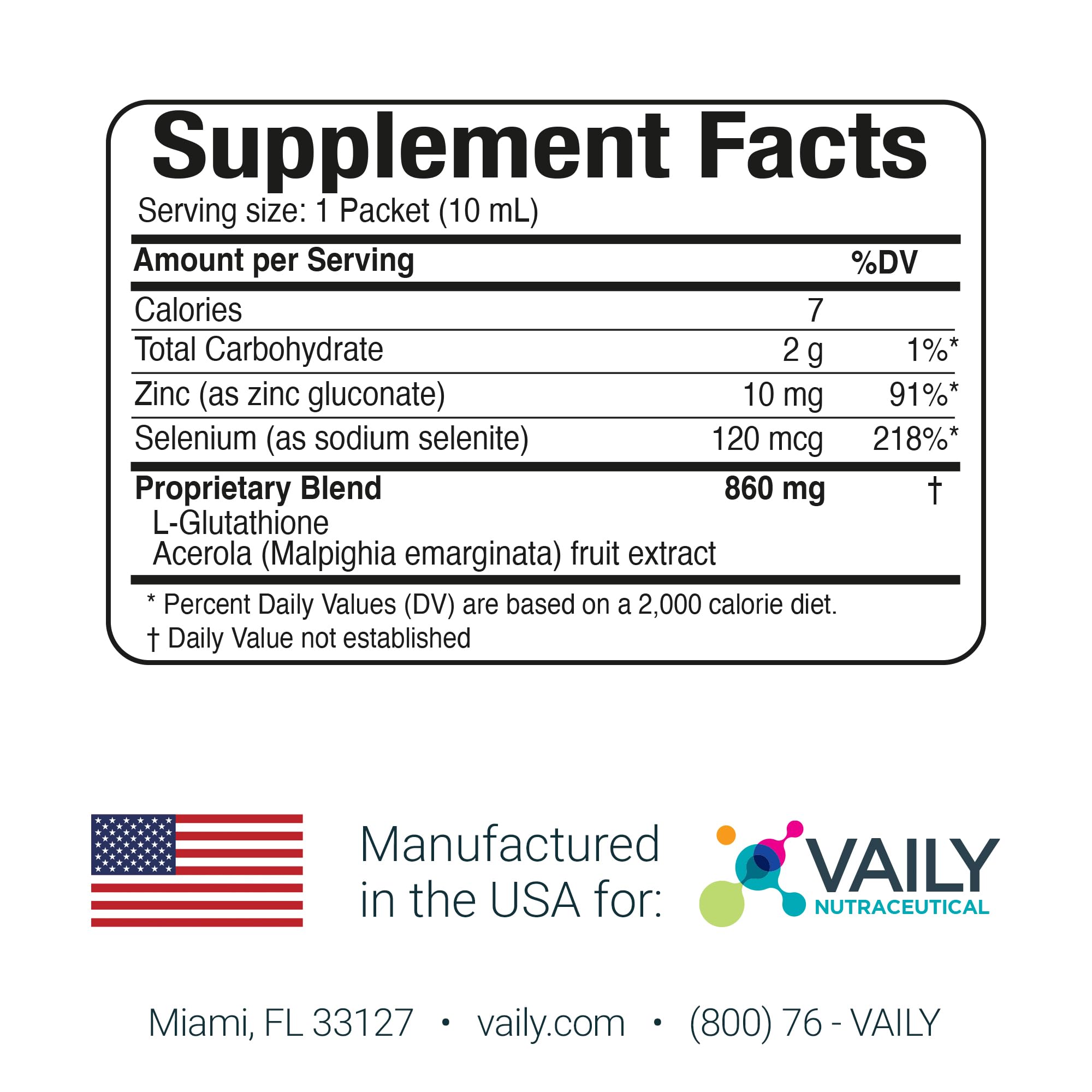 Vaily Liquid Glutathione Supplement with lemon slices
