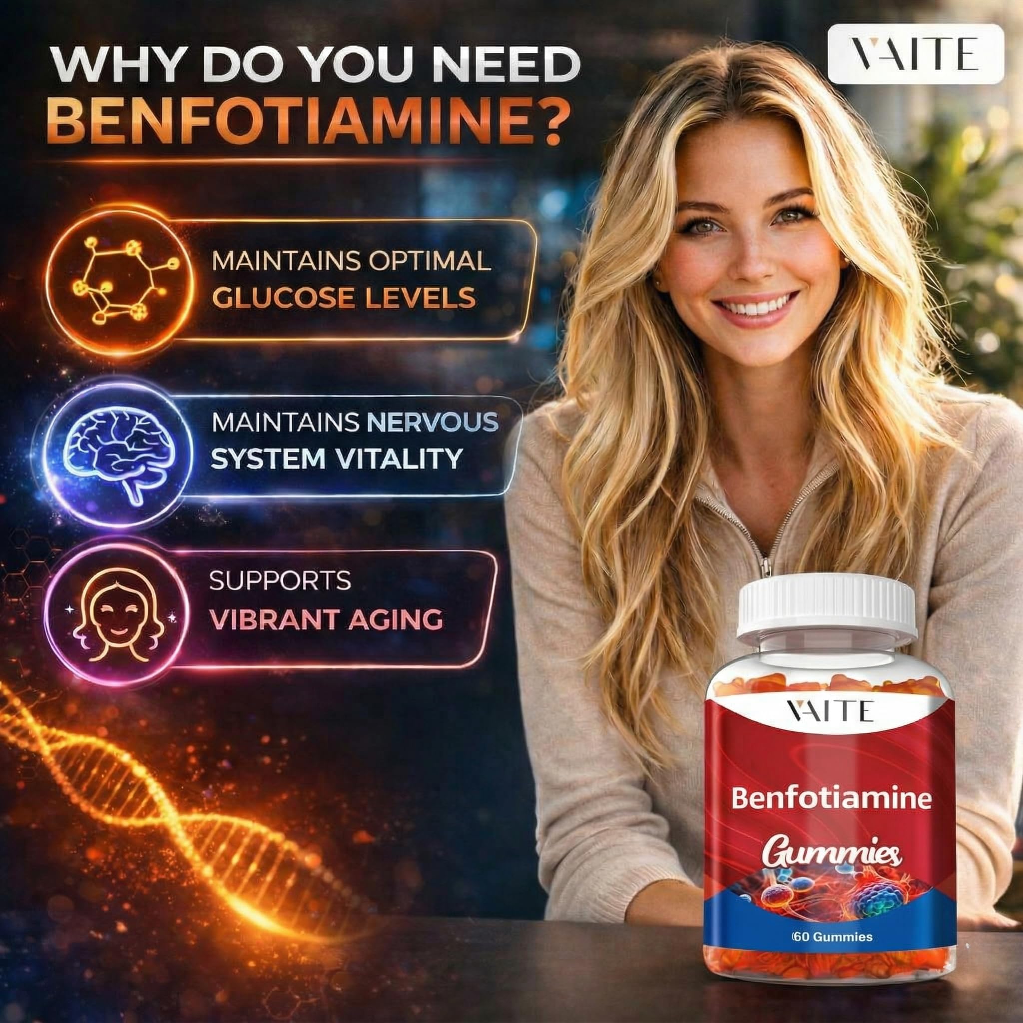 VAITE Benfotiamine Gummies 320mg packaging