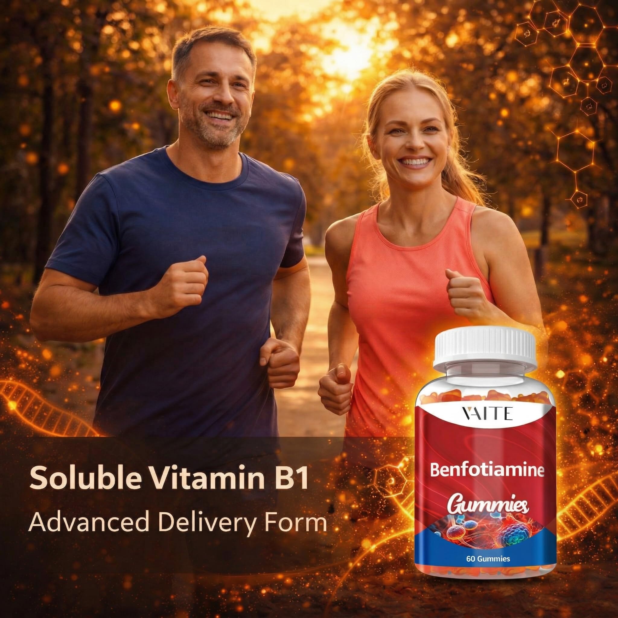 VAITE Benfotiamine Gummies 320mg with ingredients list