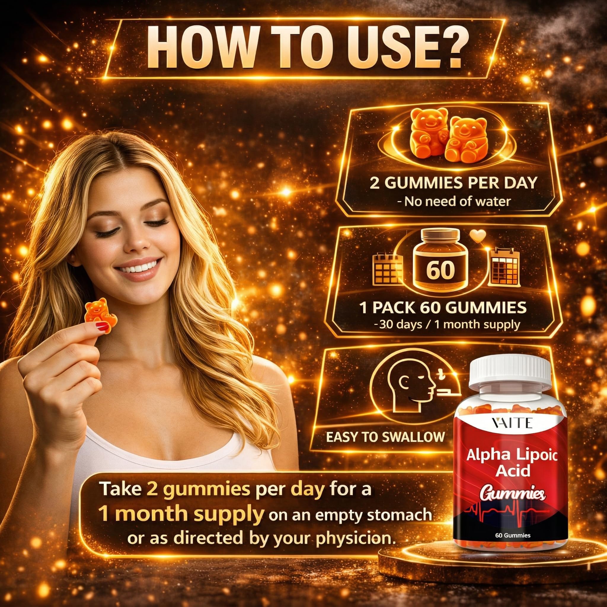 VAITE Chewable Alpha Lipoic Acid chewable tablets close-up