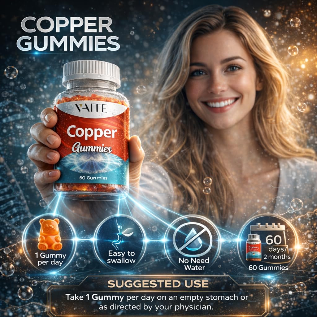 VAITE Copper Gummies with a measuring spoon for dosage