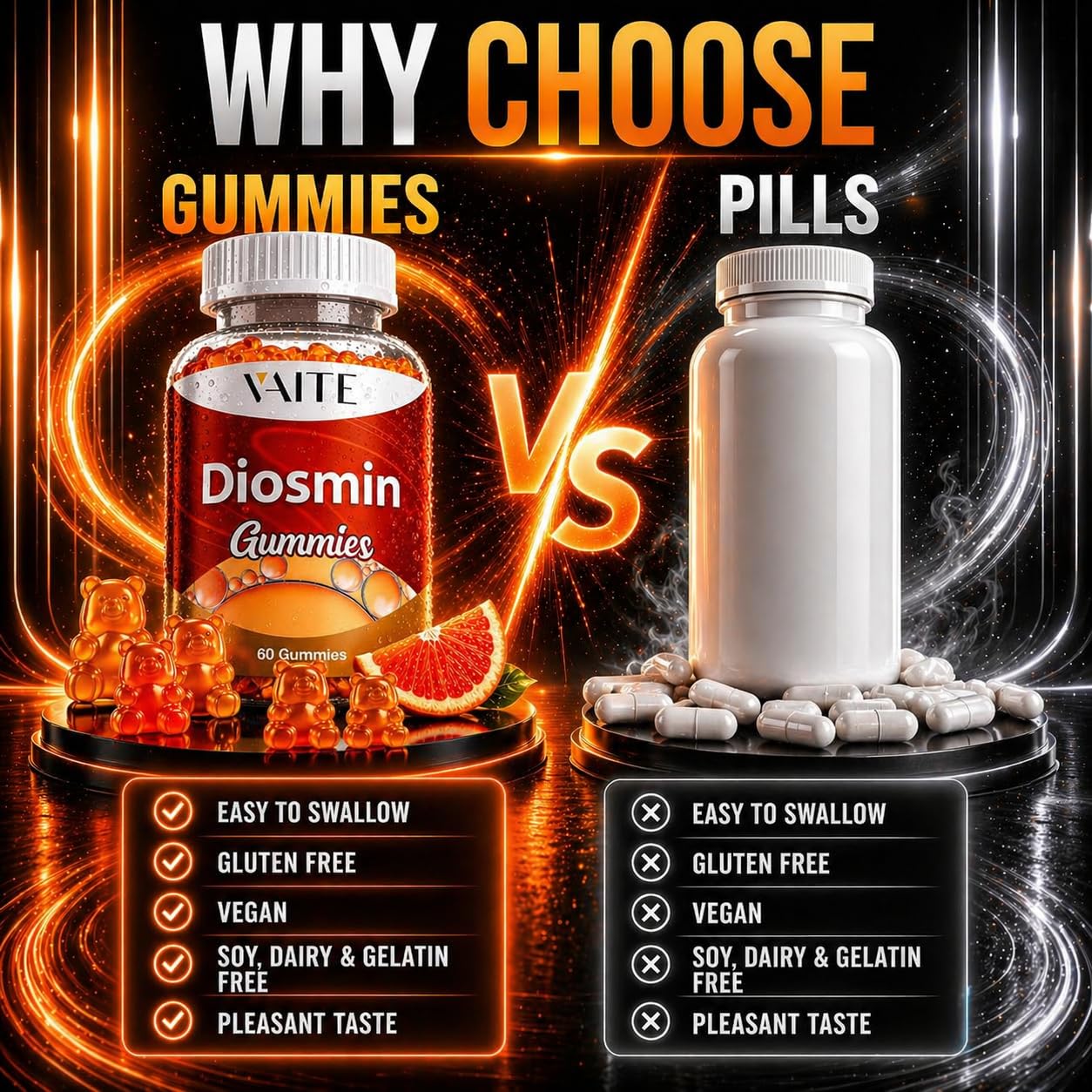 VAITE Diosmin Gummies 1000mg lifestyle scene with active person