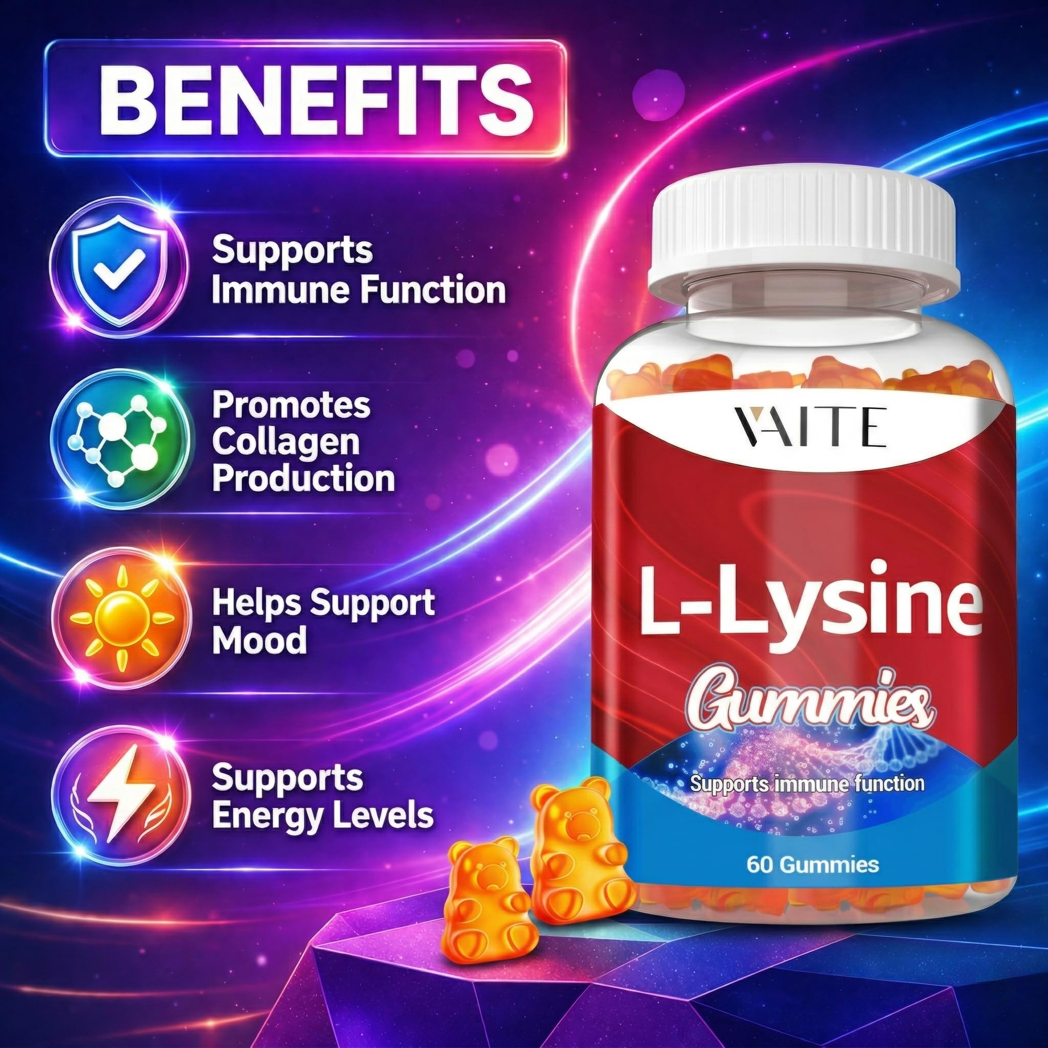 VAITE L-Lysine 1000mg Gummies packaging