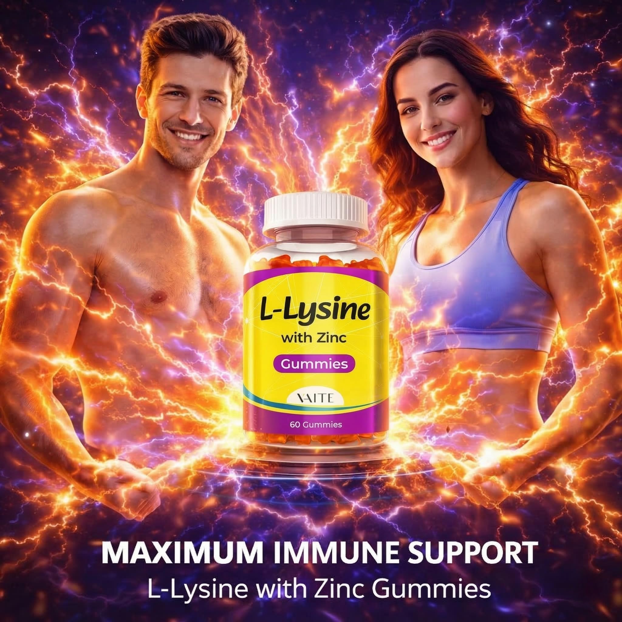 VAITE L-Lysine Gummies packaging on a kitchen counter