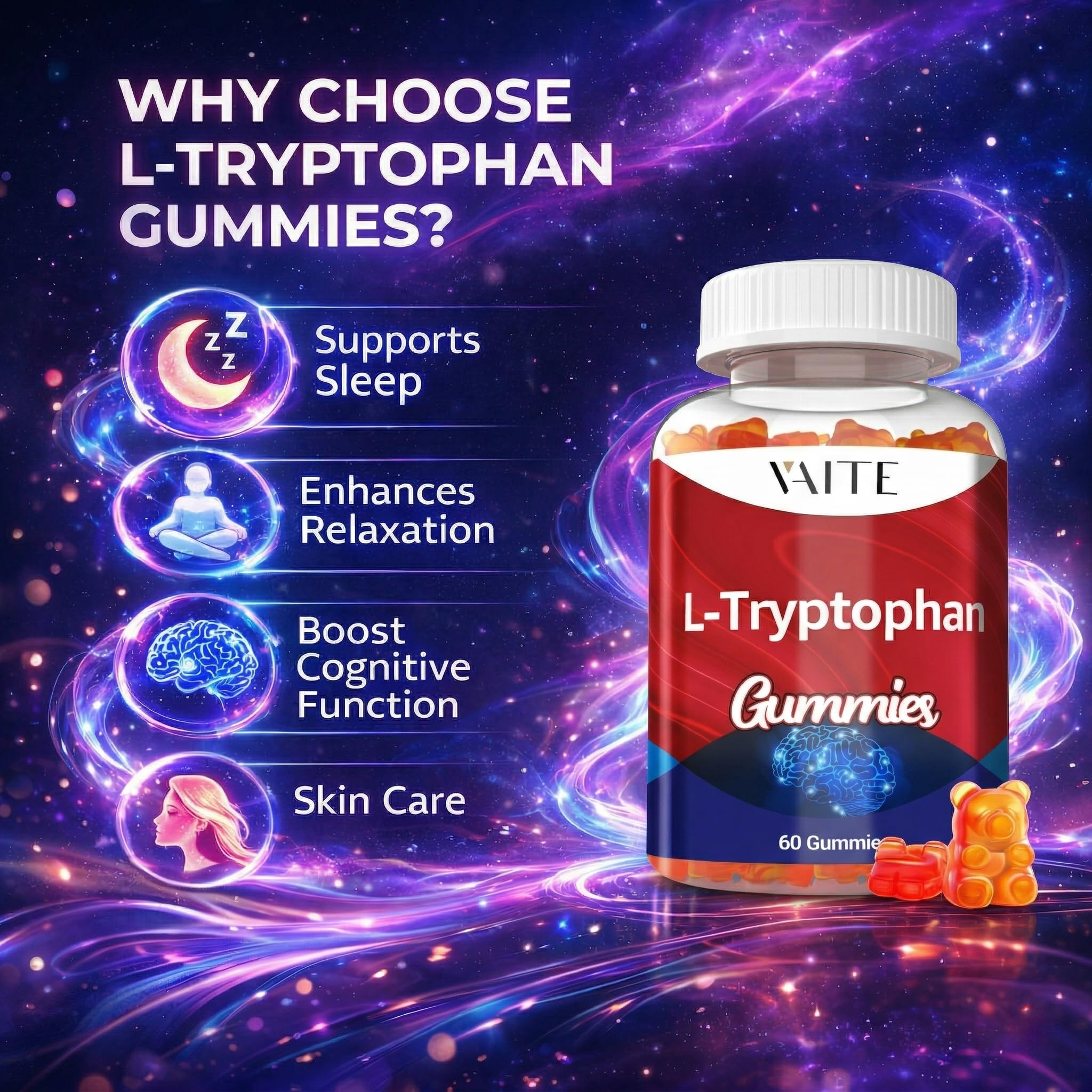 VAITE L-Tryptophan 1000mg Gummies packaging