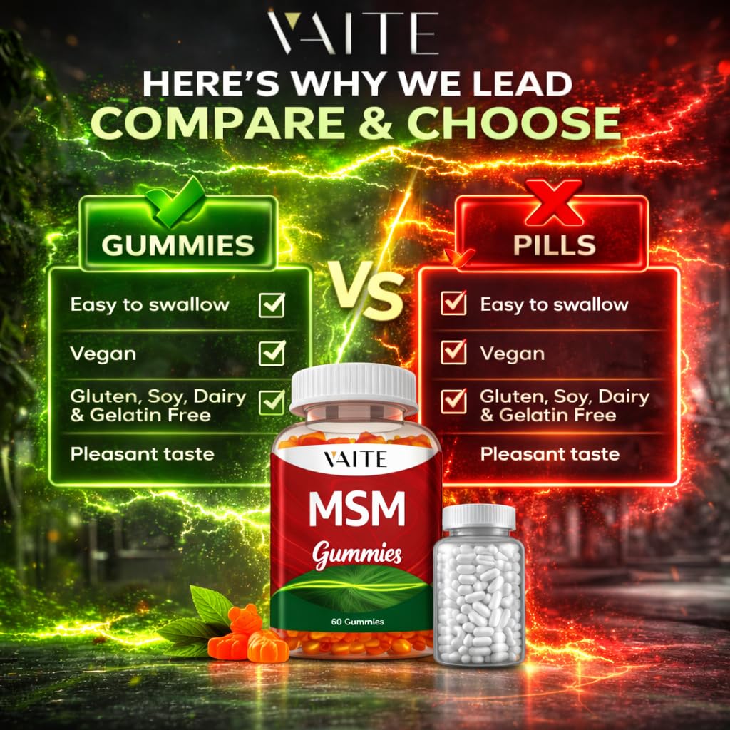 VAITE MSM Gummies 2000mg back view packaging