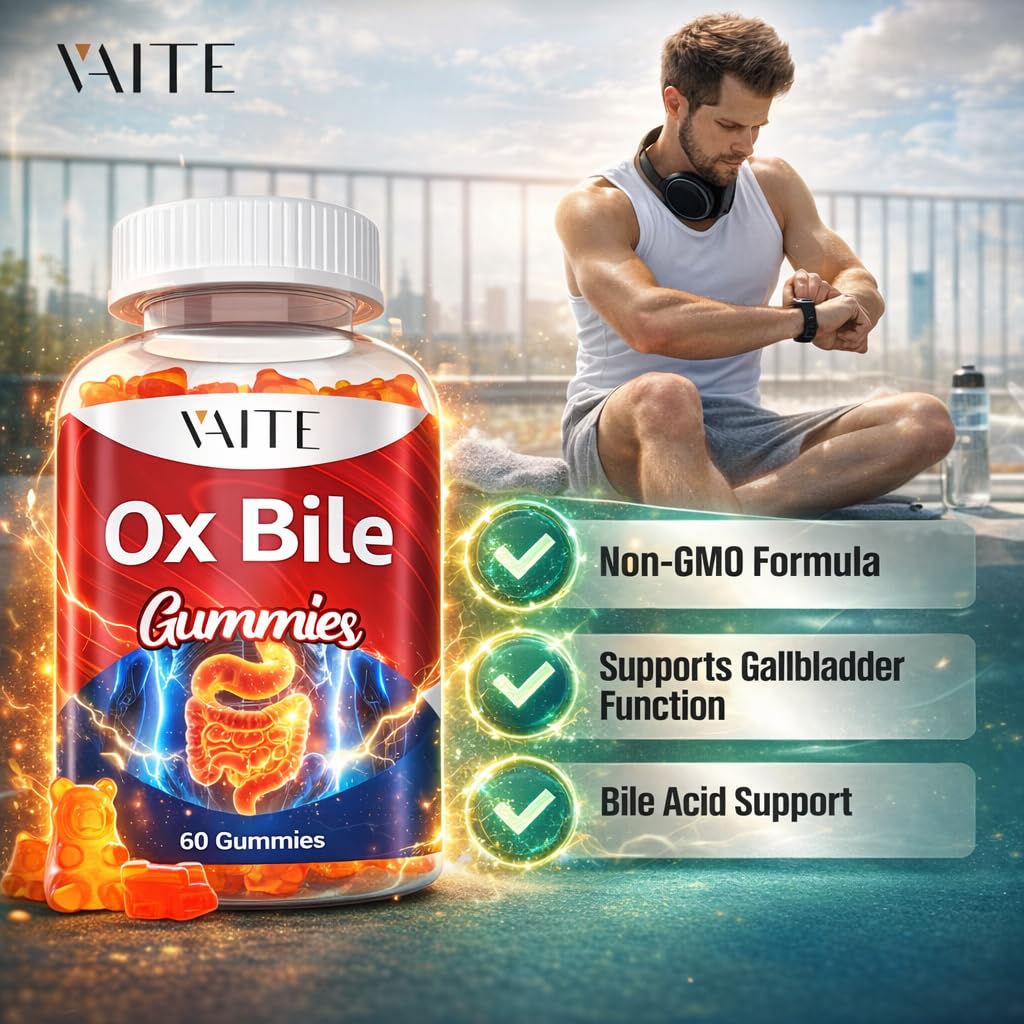 VAITE Ox Bile Gummies 500mg side view showing texture
