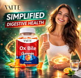 VAITE Ox Bile Gummies 500mg with a glass of water