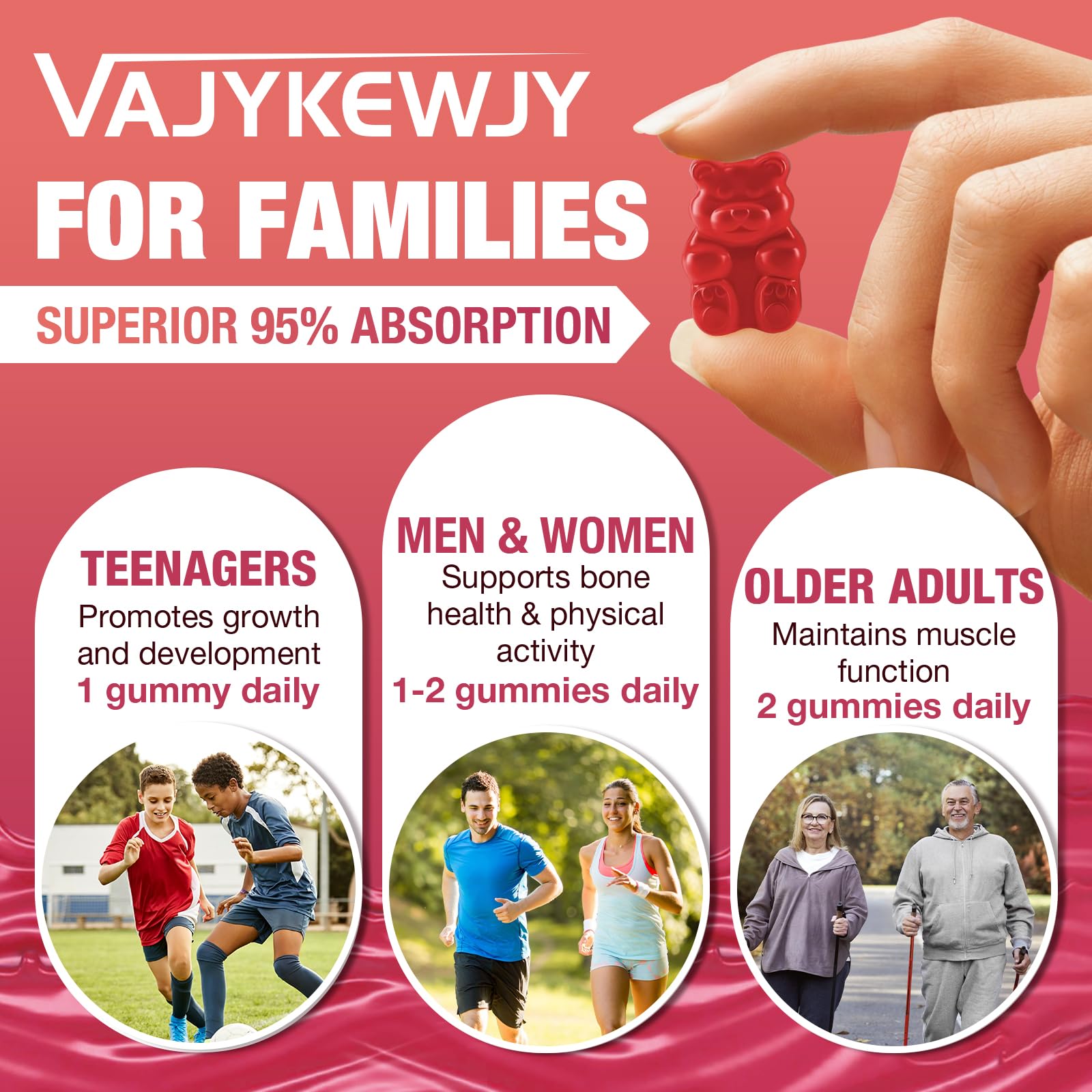 VAJYKEWJY Calcium Citrate Gummies with a measuring spoon