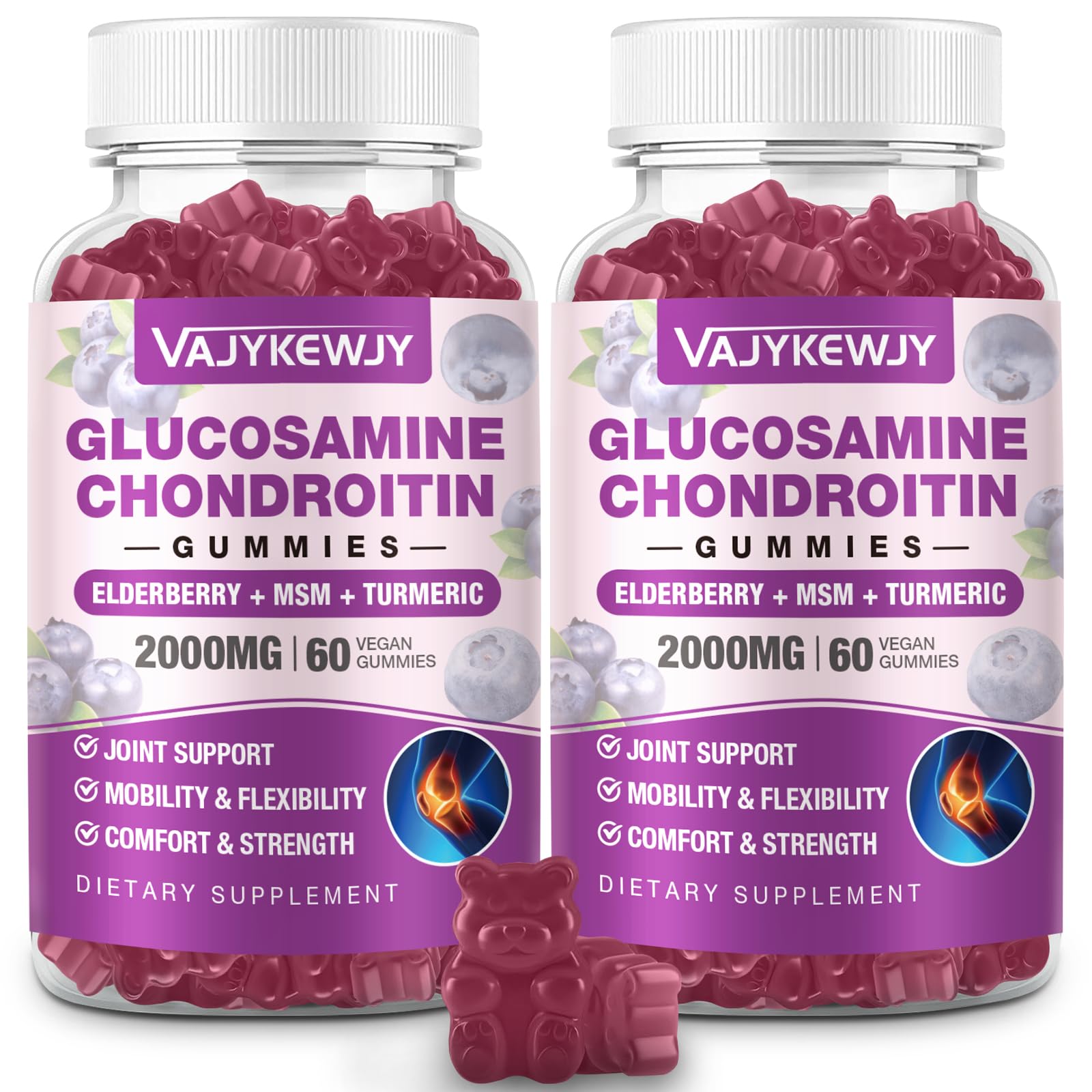 VAJYKEWJY Chondroitin Gummies front view with packaging