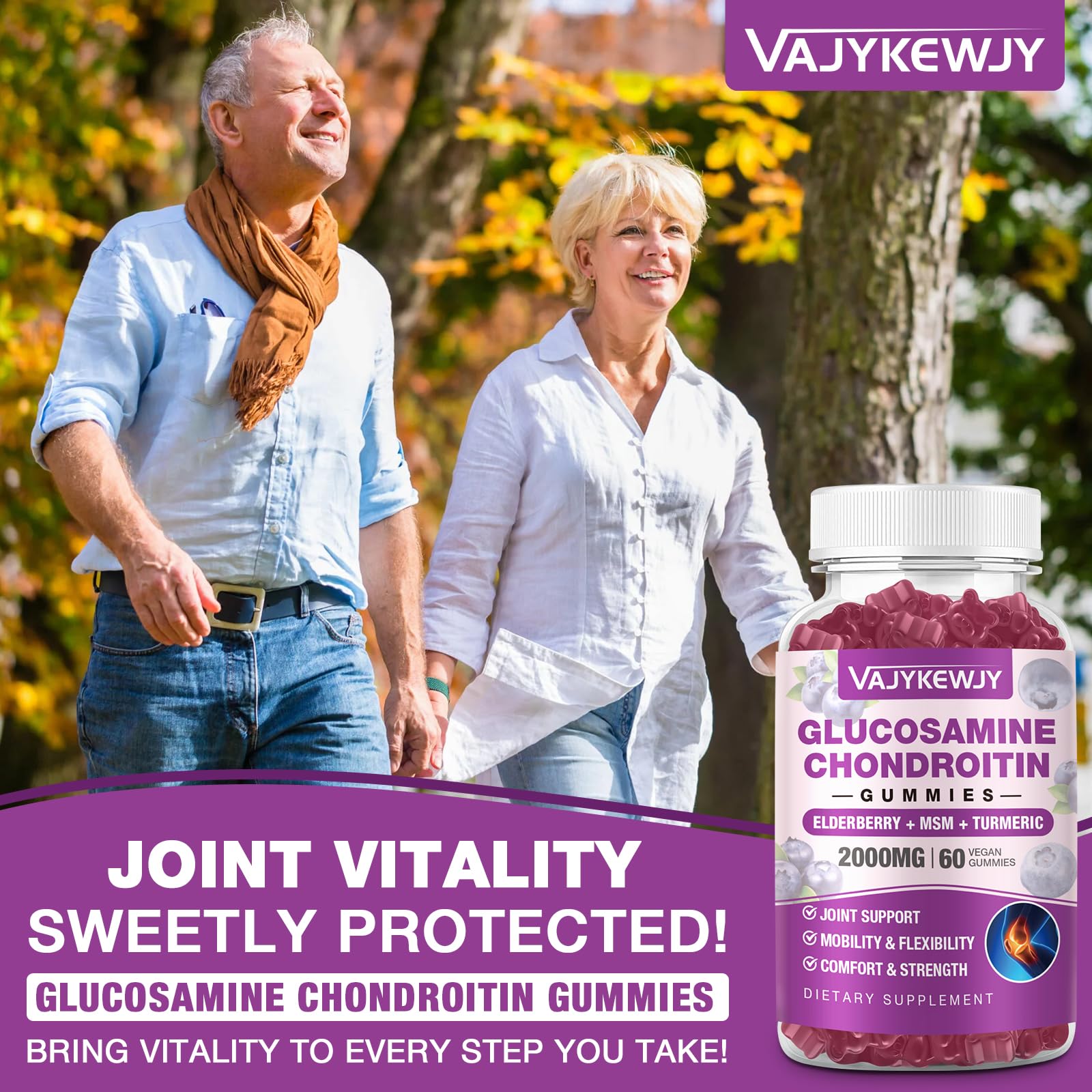 VAJYKEWJY Chondroitin Gummies with a measuring spoon