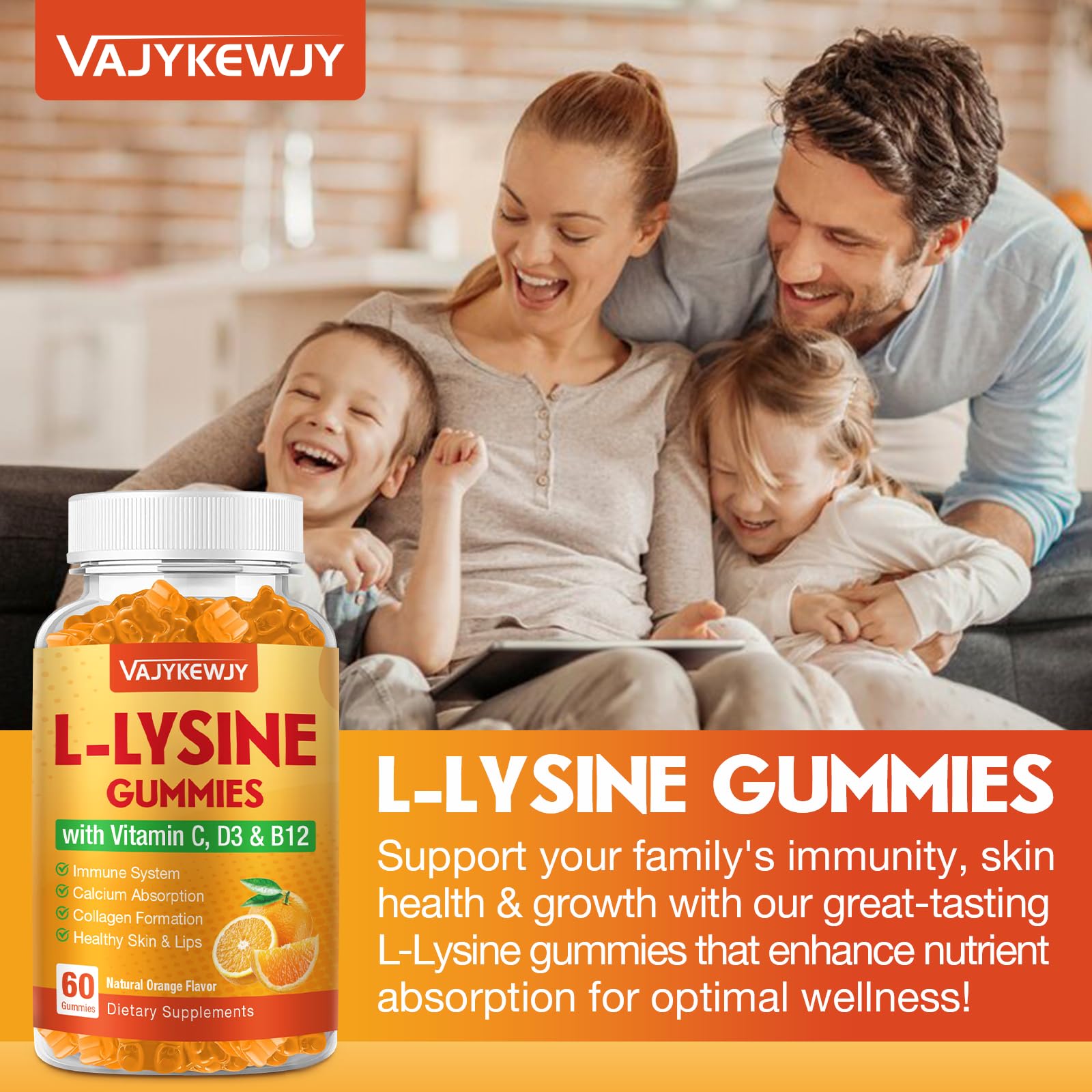 VAJYKEWJY L-Lysine Gummies nutritional information