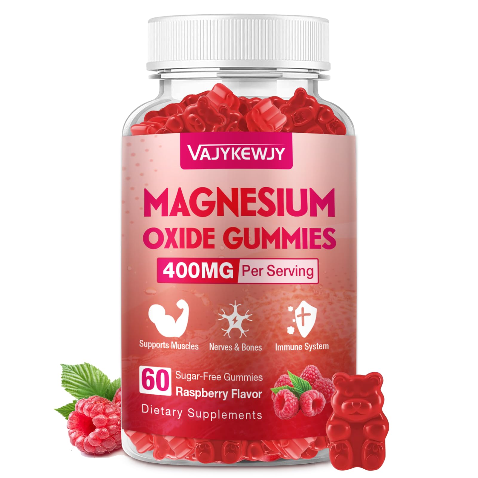VAJYKEWJY Magnesium Oxide Gummies bottle front view