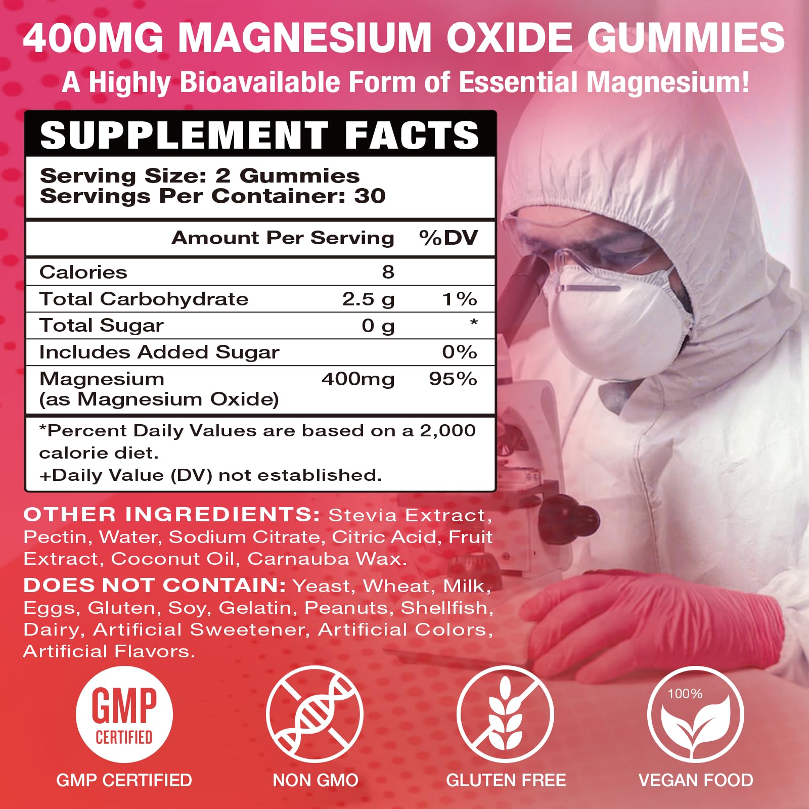 VAJYKEWJY Magnesium Oxide Gummies raspberry flavour close-up