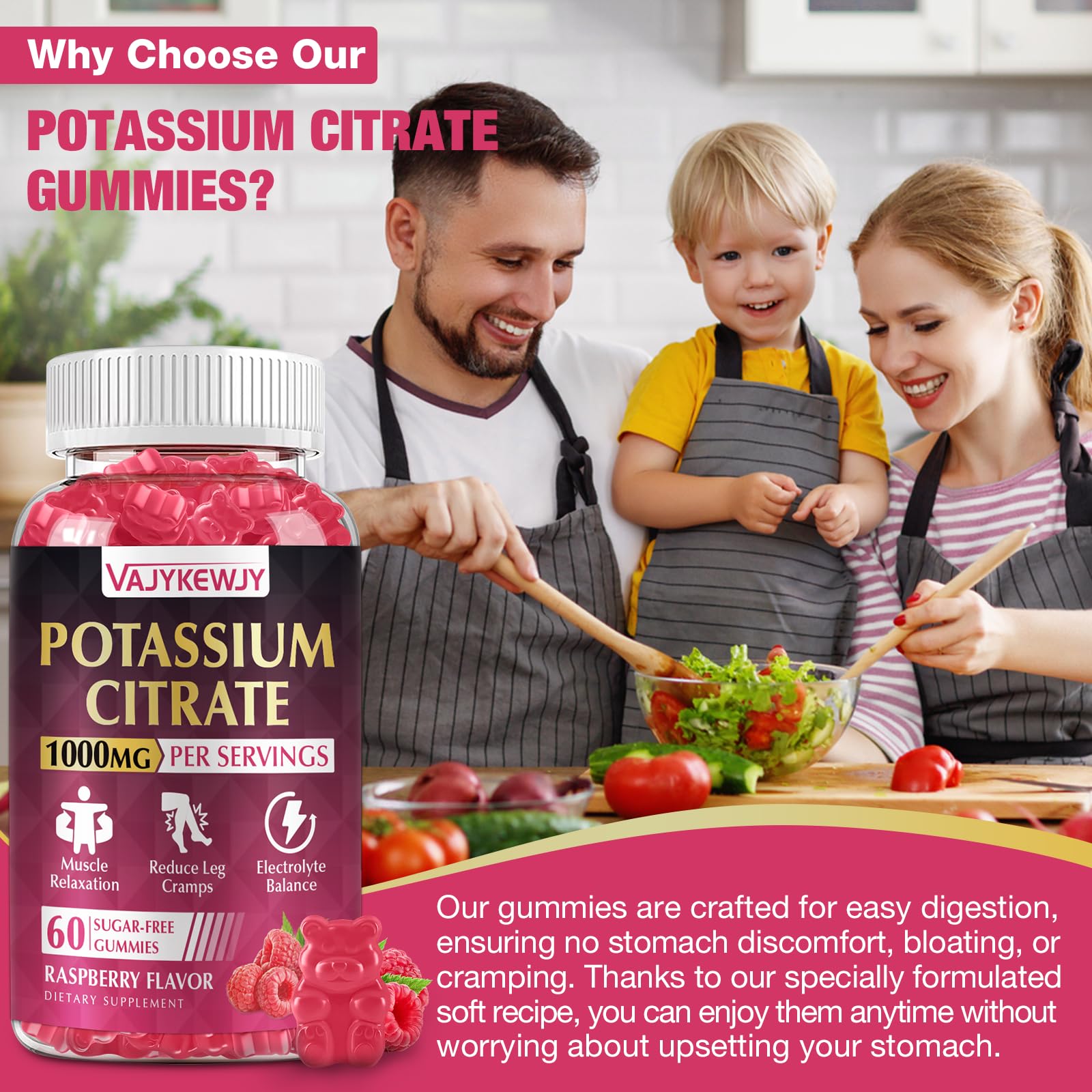 VAJYKEWJY Potassium Citrate Gummies packaging details