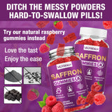 VAJYKEWJY Saffron Gummies bottle with a measuring spoon