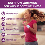 VAJYKEWJY Saffron Gummies with ingredients displayed