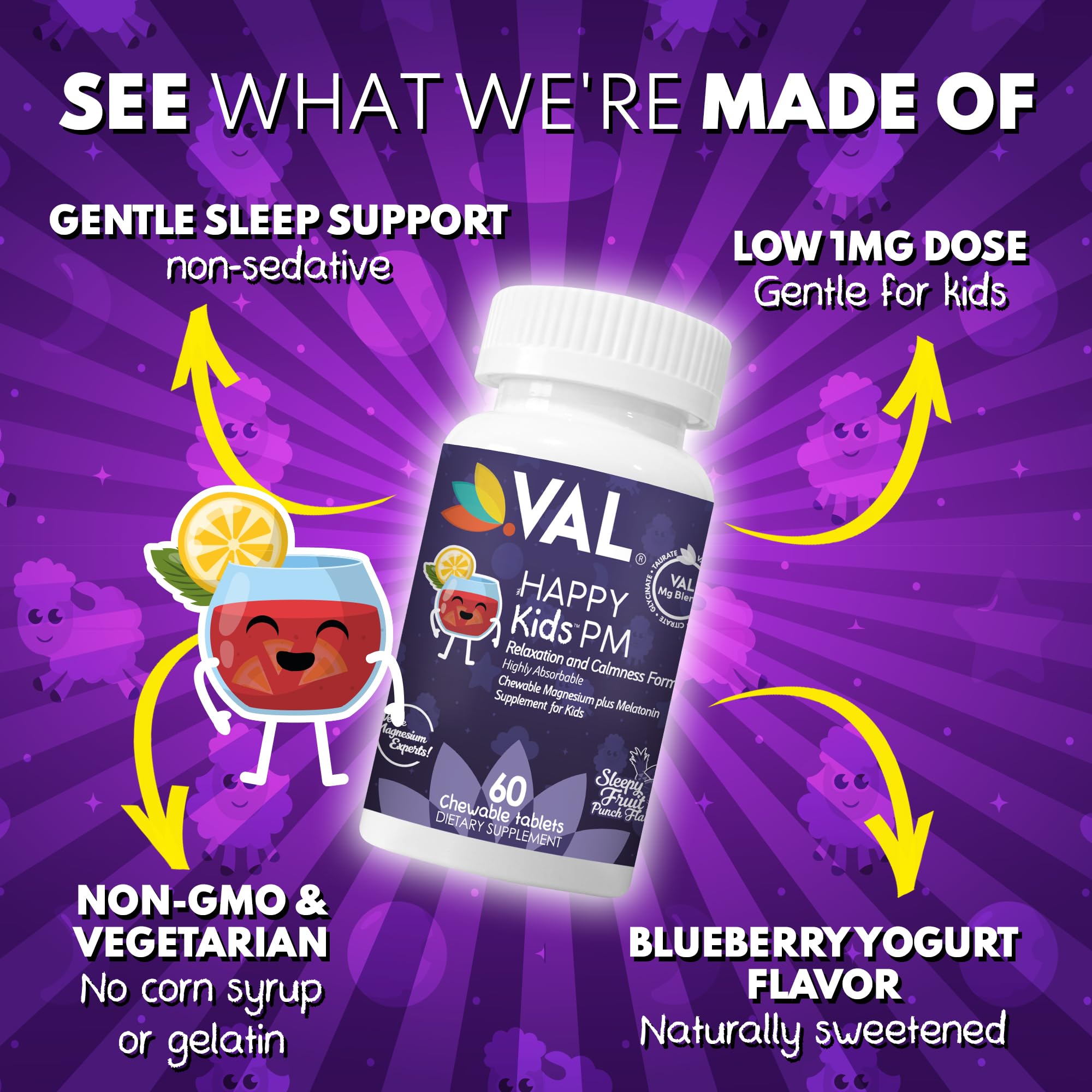 VAL Gentle for Kids ingredients list on back of packaging