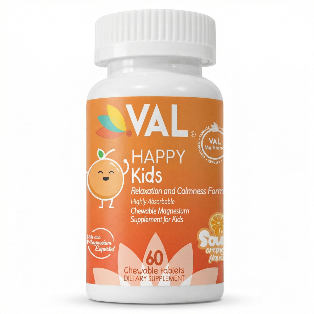 VAL Magnesium Chewable Tablets for Kids front view packaging