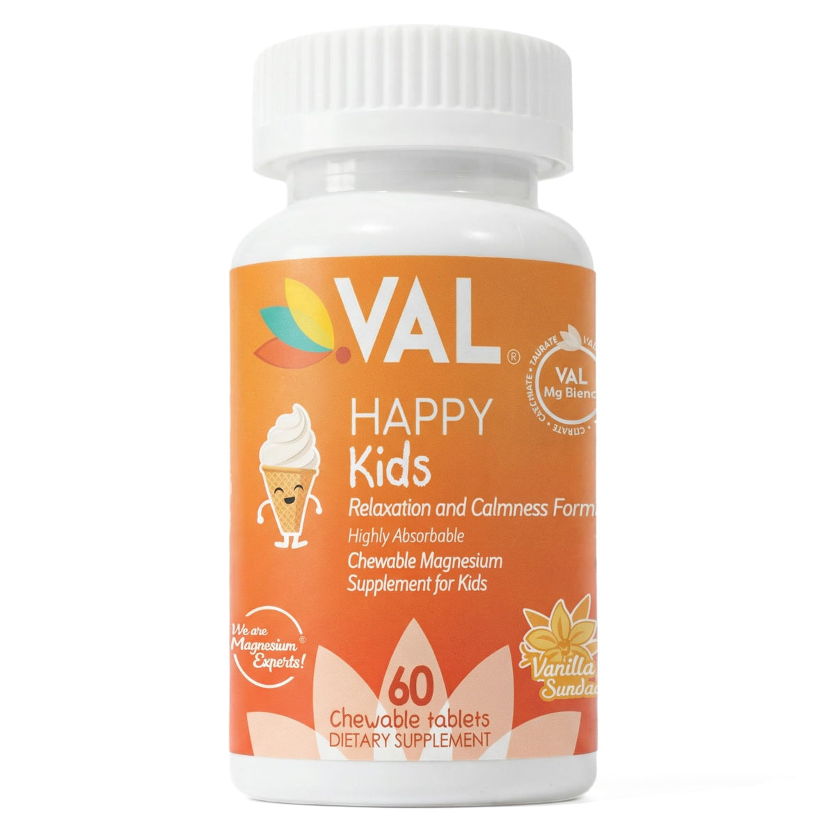 VAL Magnesium Chewable Tablets for Kids front view packaging
