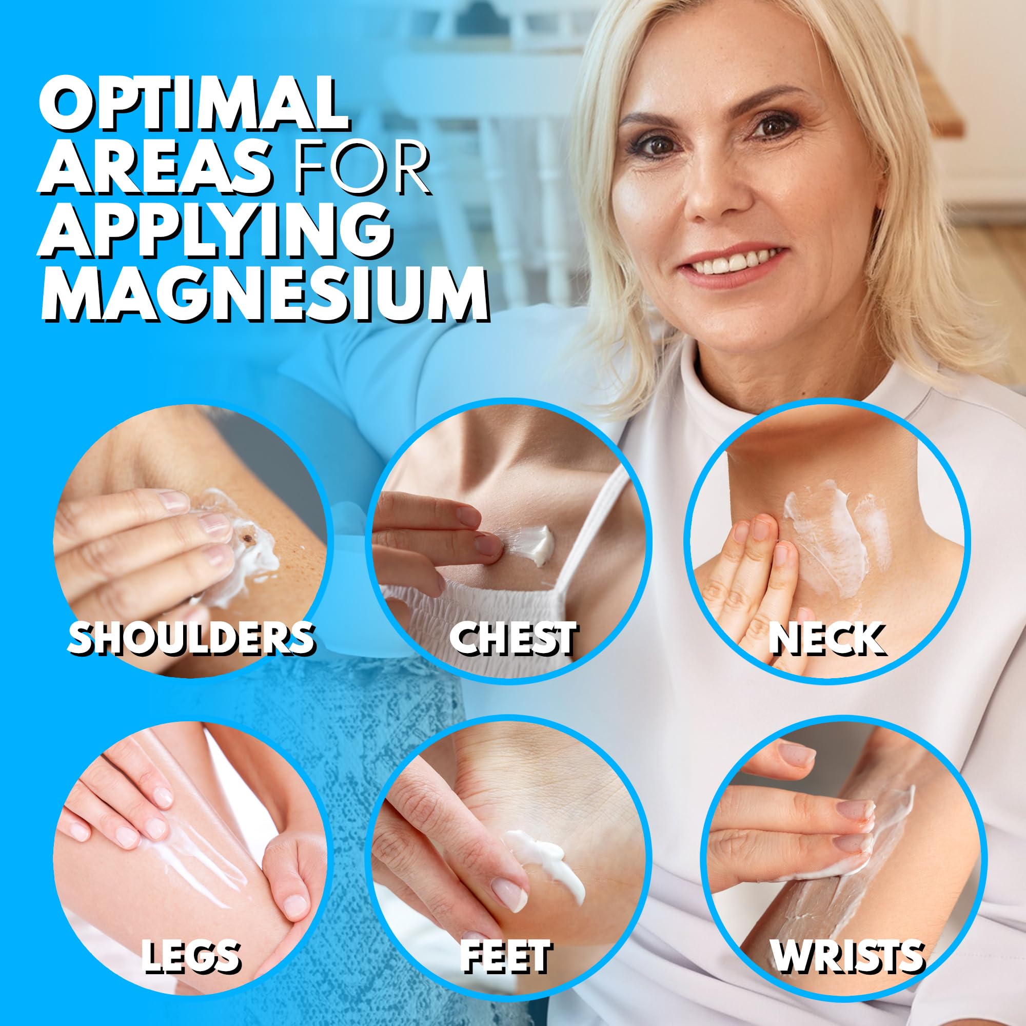 VAL Magnesium Cream 4800mg application on skin