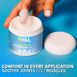 VAL Magnesium Cream 4800mg in bathroom setting