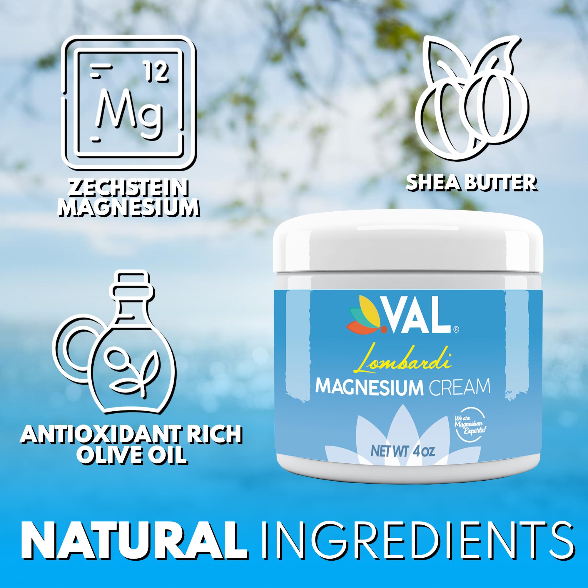 VAL Magnesium Cream 4800mg ingredients list