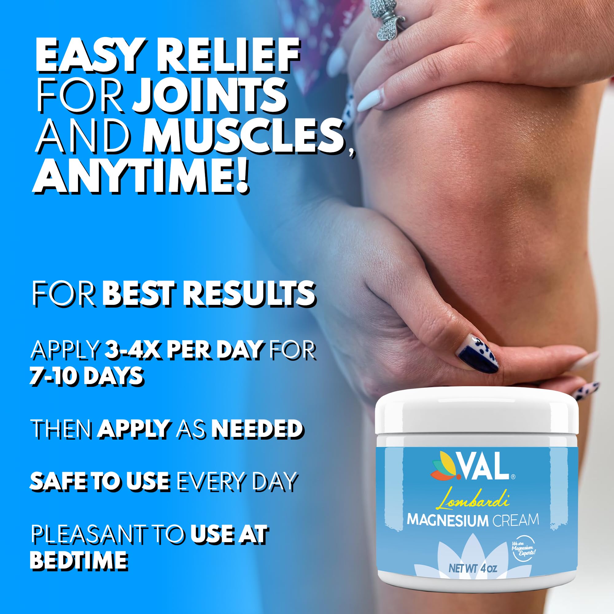 VAL Magnesium Cream 4800mg jar with lid open