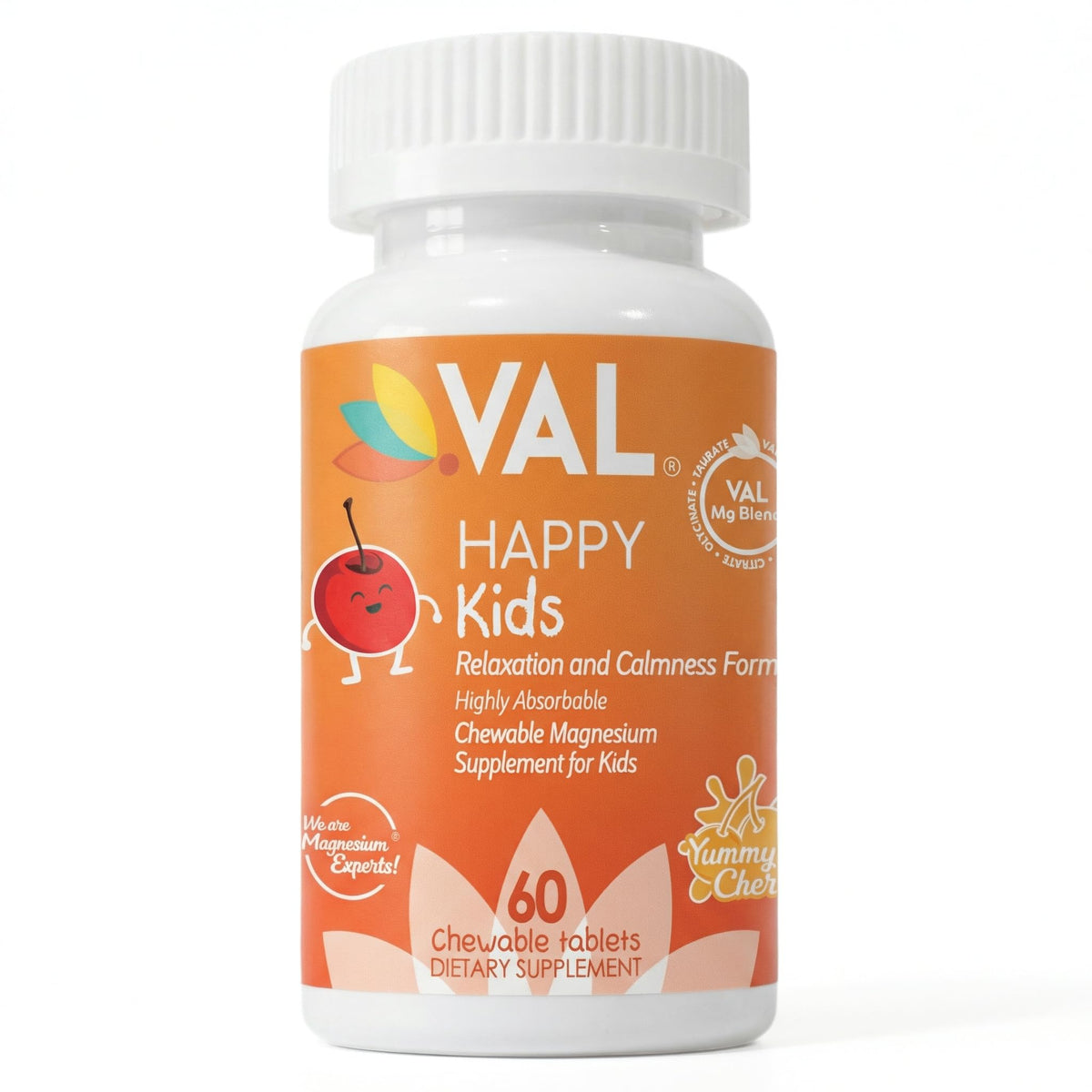 VAL Magnesium for Kids 200mg Chewable Tablets front view