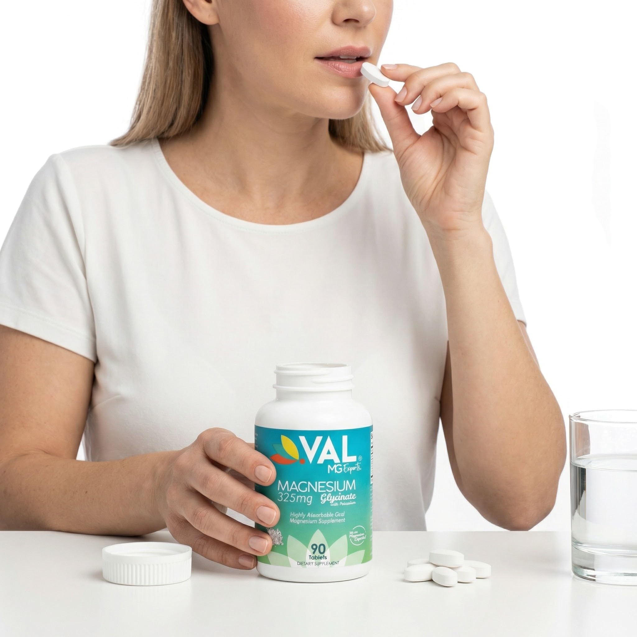 VAL Magnesium Glycinate Tablets 325mg back view