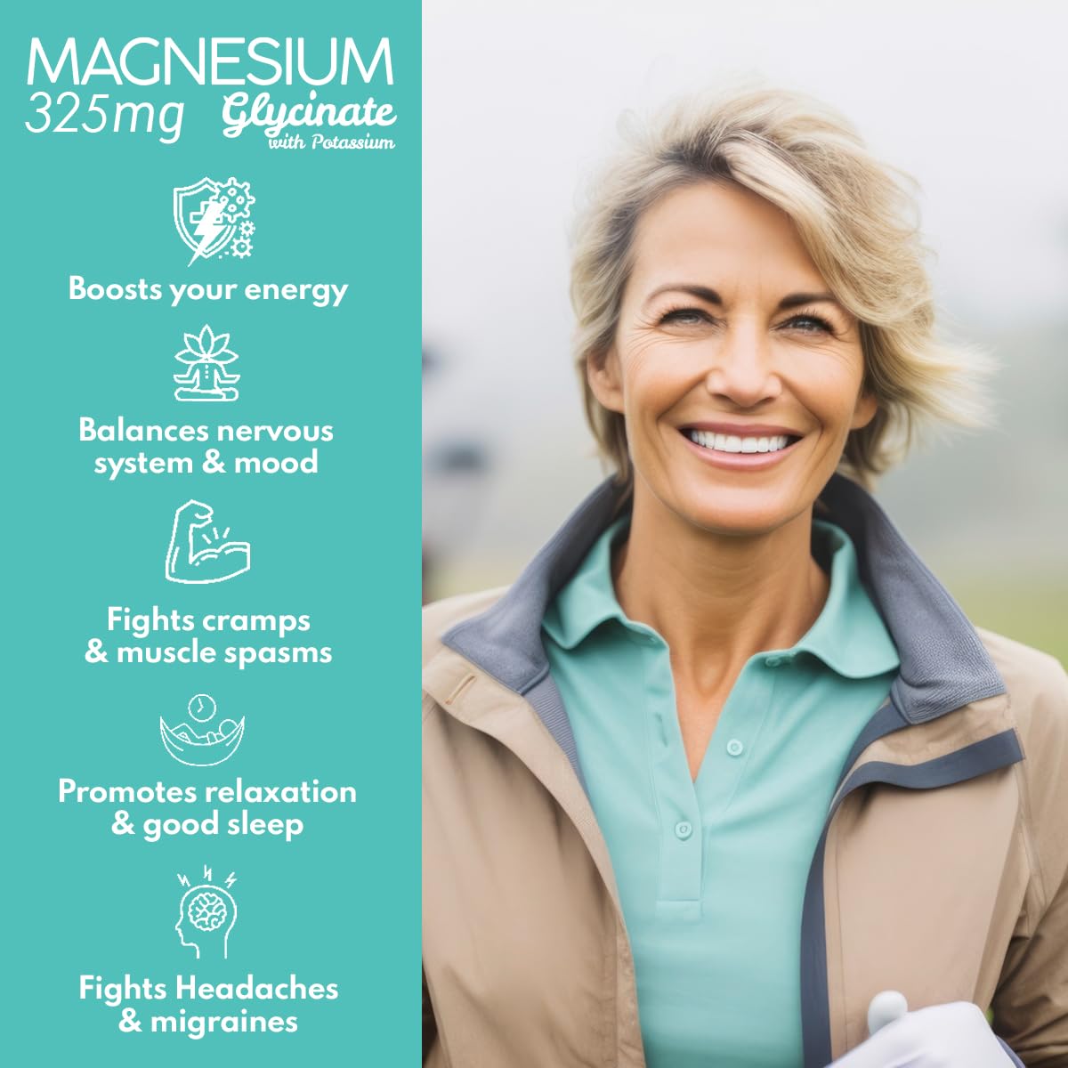 VAL Magnesium Glycinate Tablets 325mg packaging