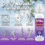 VAL Magnesium Spray 100ml close-up of spray application