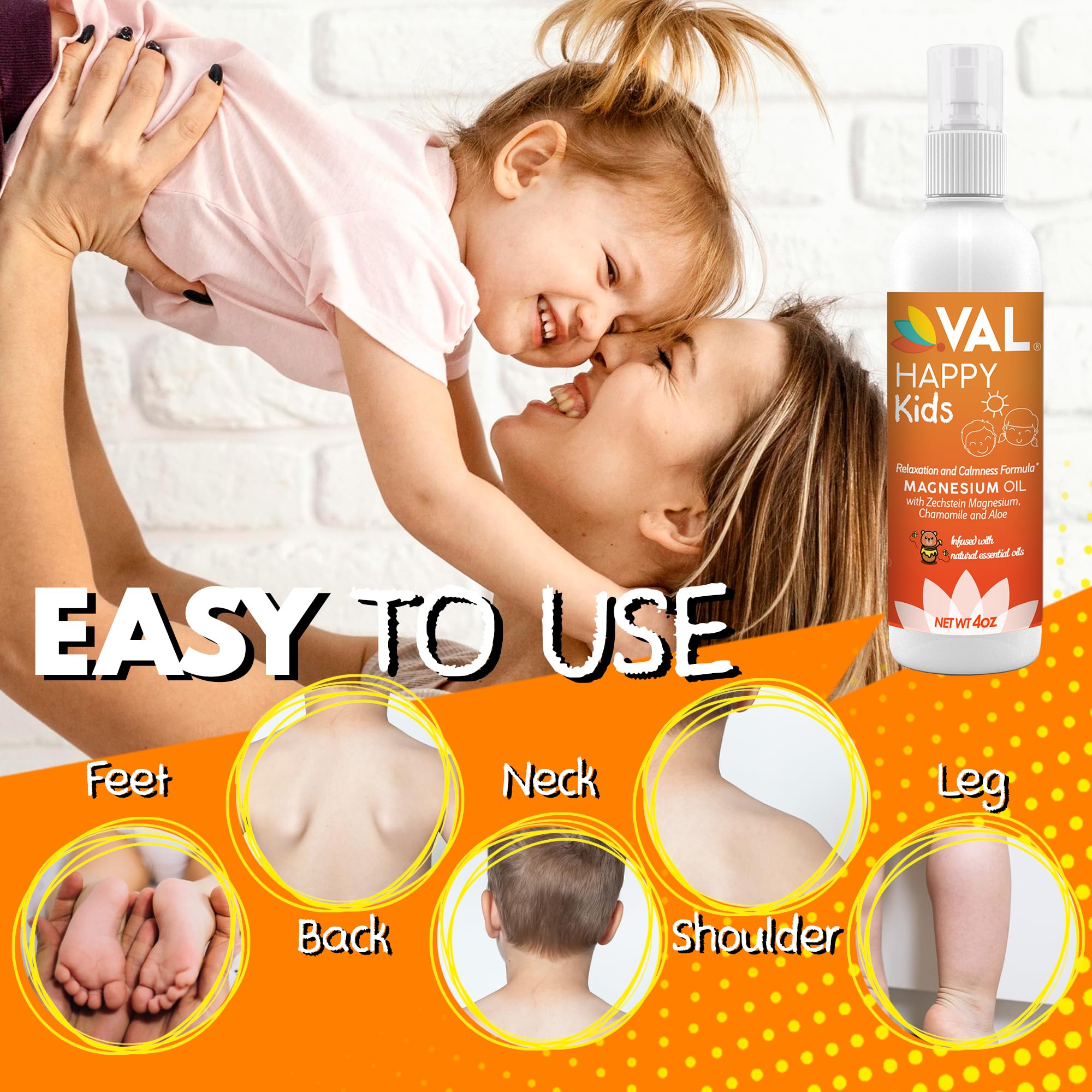 VAL Magnesium Spray for Children 118ml application on skin