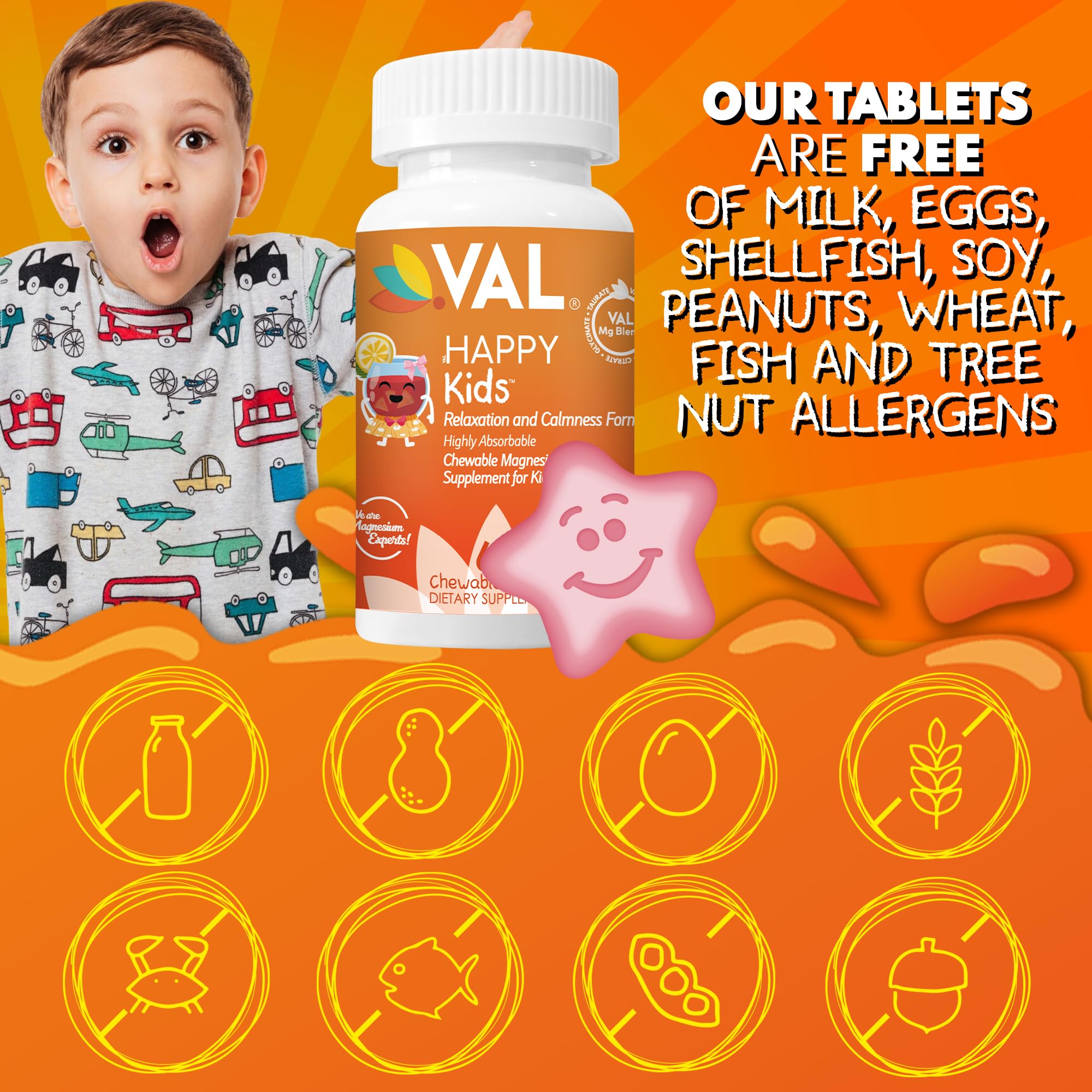 VAL Magnesium Supplement for Kids natural fruit punch flavour