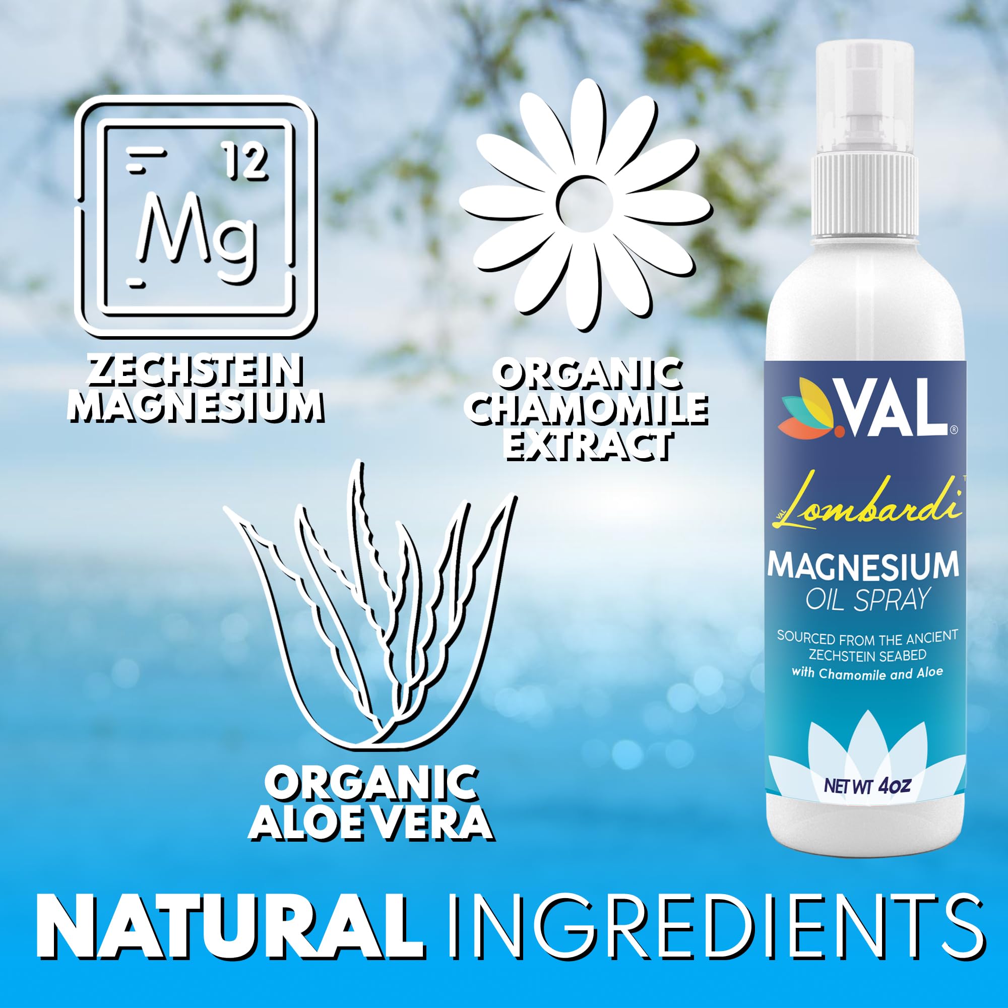 VAL Magnesium Supplement with aloe vera leaves