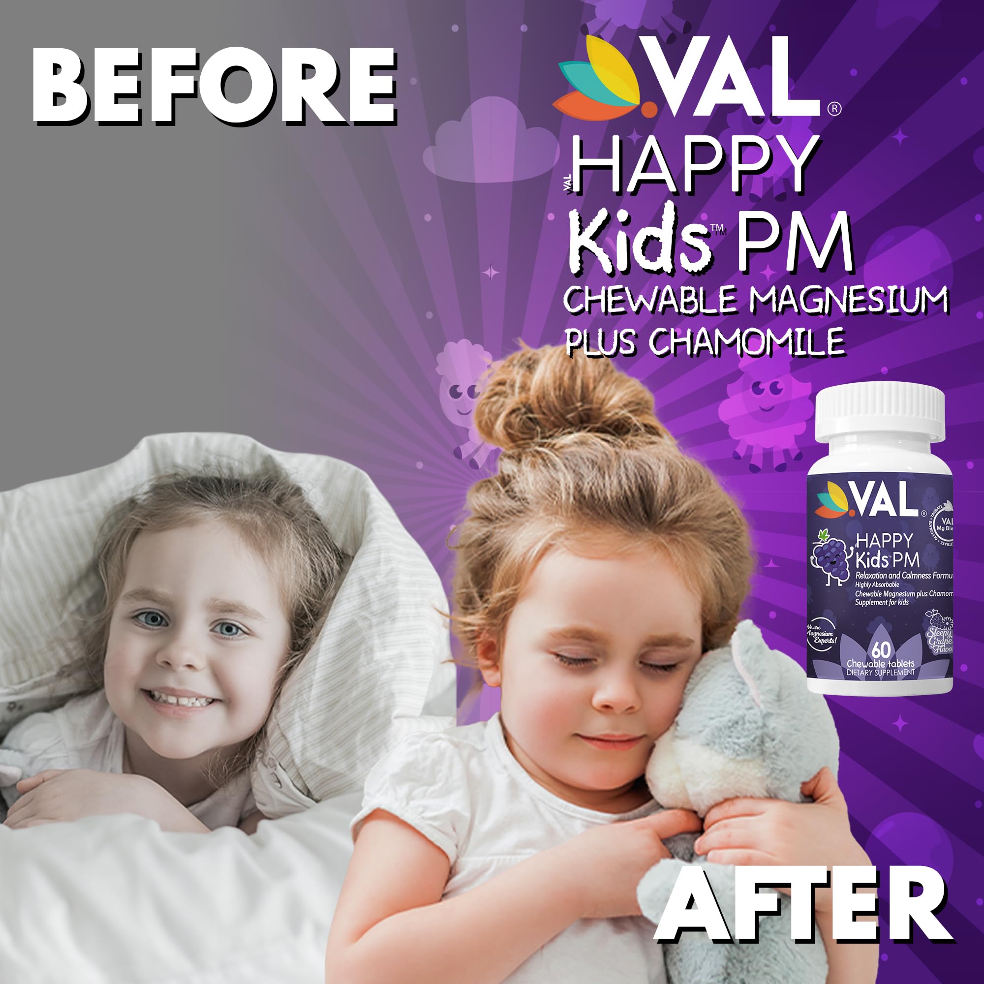 VAL Magnesium Tablets for Kids, showing ingredients list