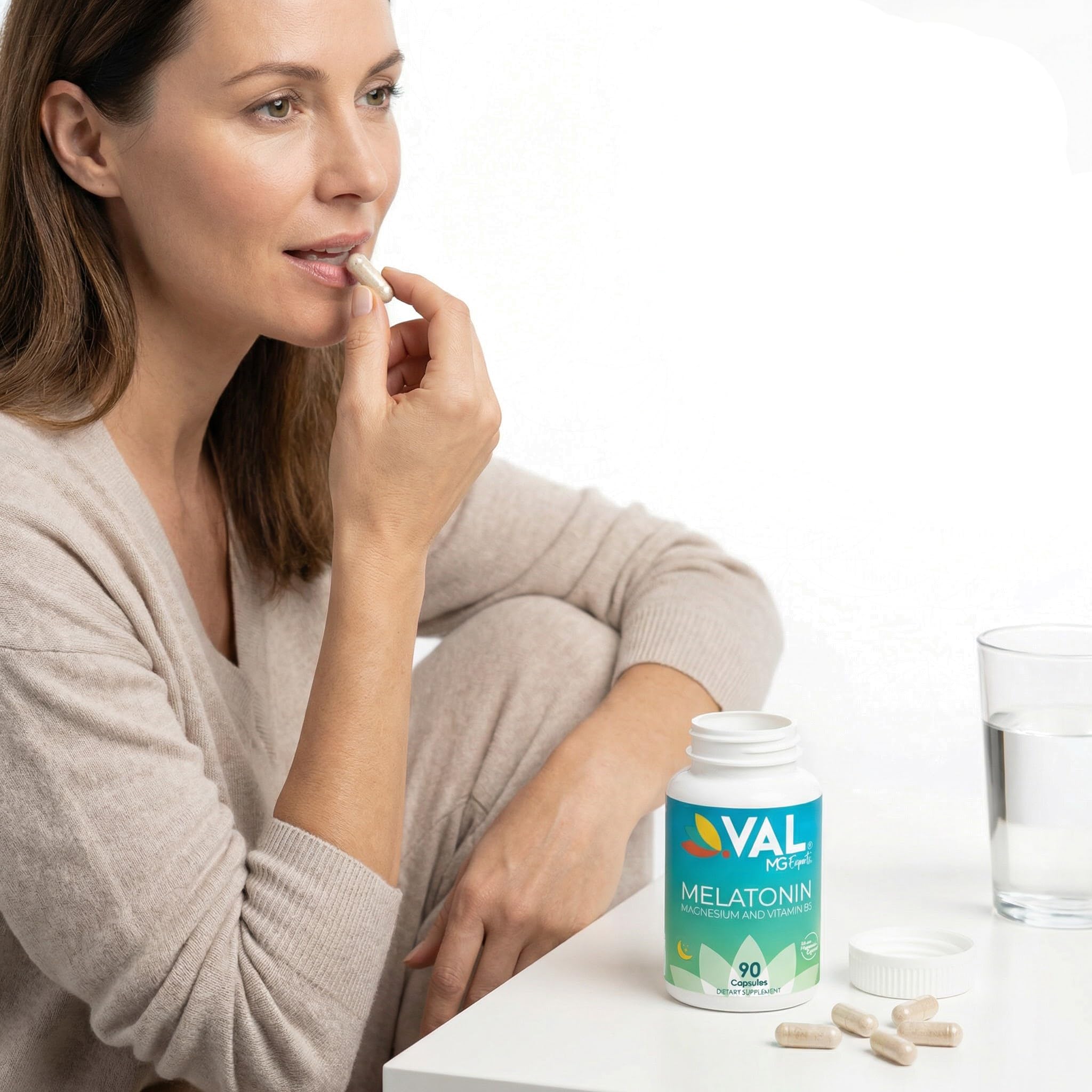 VAL Sleep Supplement Capsules side view showing label