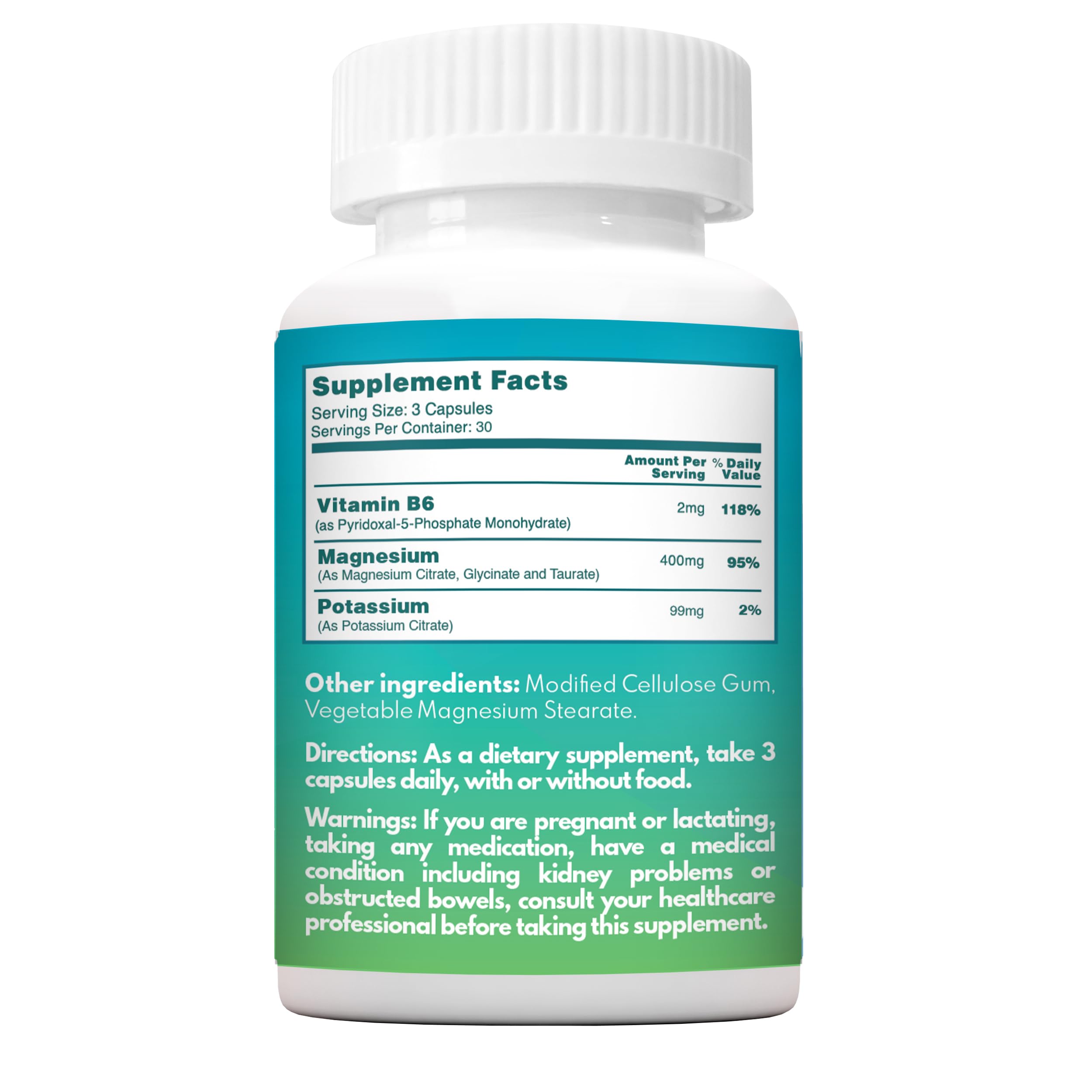 VAL Triple Magnesium Complex 400mg capsules with a measuring spoon