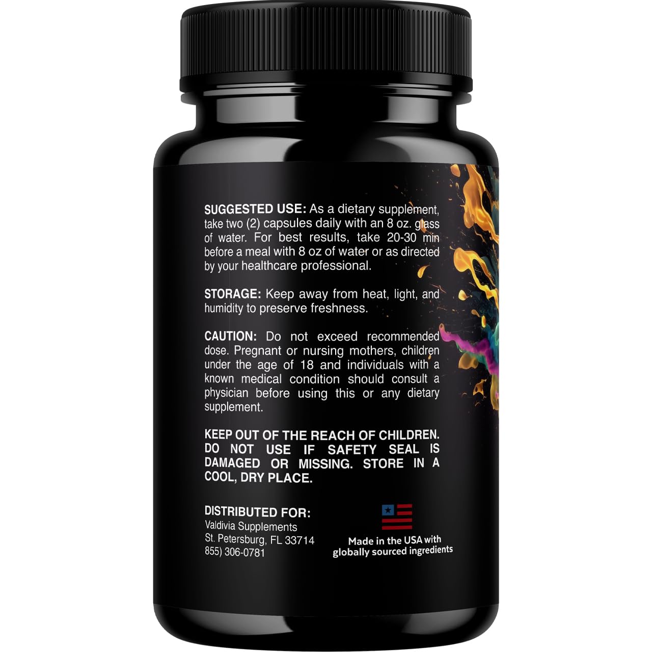 Valdivia IQ Blast Pro Capsules opened bottle showcasing capsules
