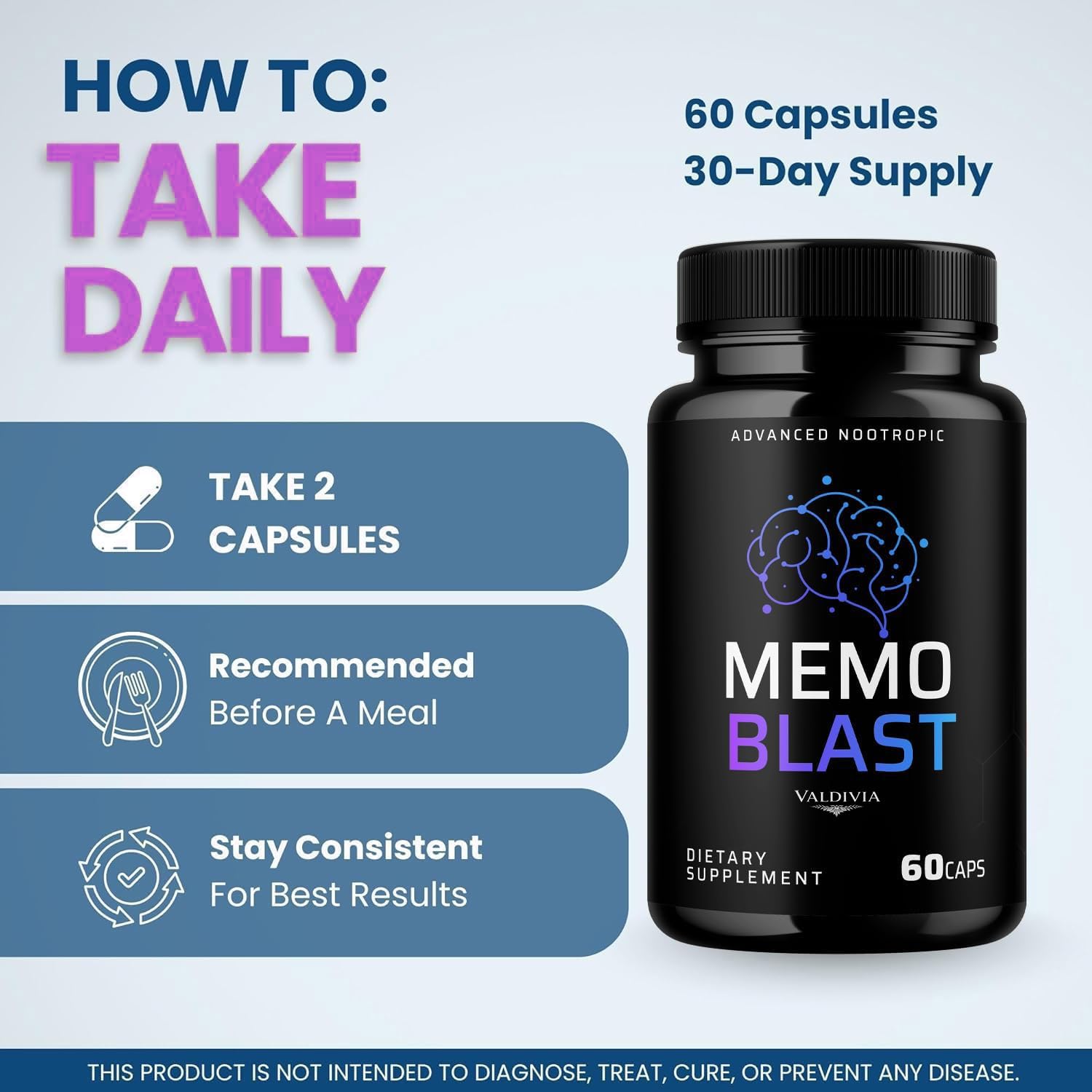 Valdivia Memo Blast Capsules opened bottle with capsules
