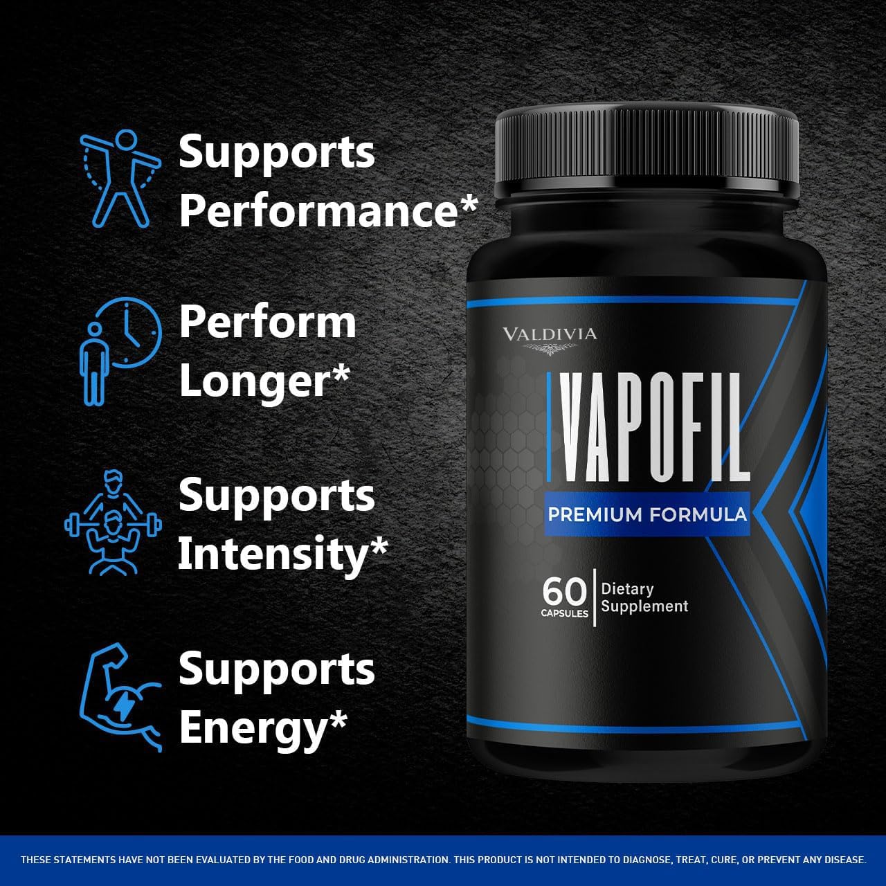 Valdivia Vapofil Daily Supplement 60 Capsules side view