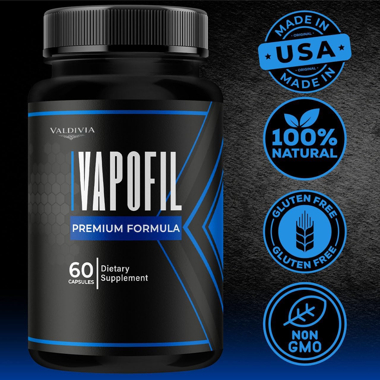 Valdivia Vapofil Daily Supplement 60 Capsules with measuring spoon