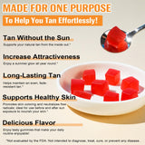 Valleylux Daily Tanning Gummies in a bowl with fresh watermelon